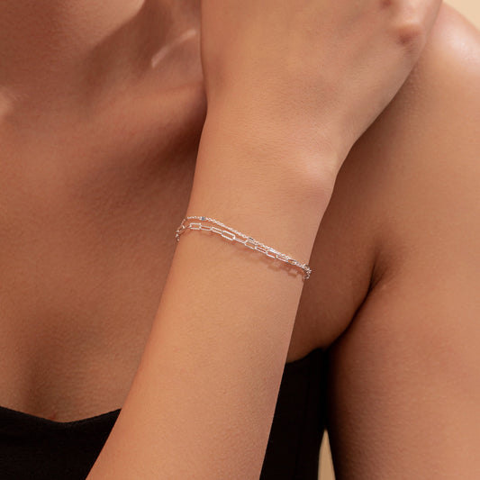Layered Paperclip Chain Bracelet