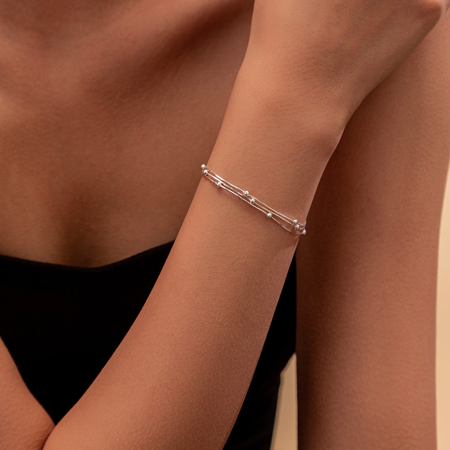 Triple Satellite Chain Bracelet