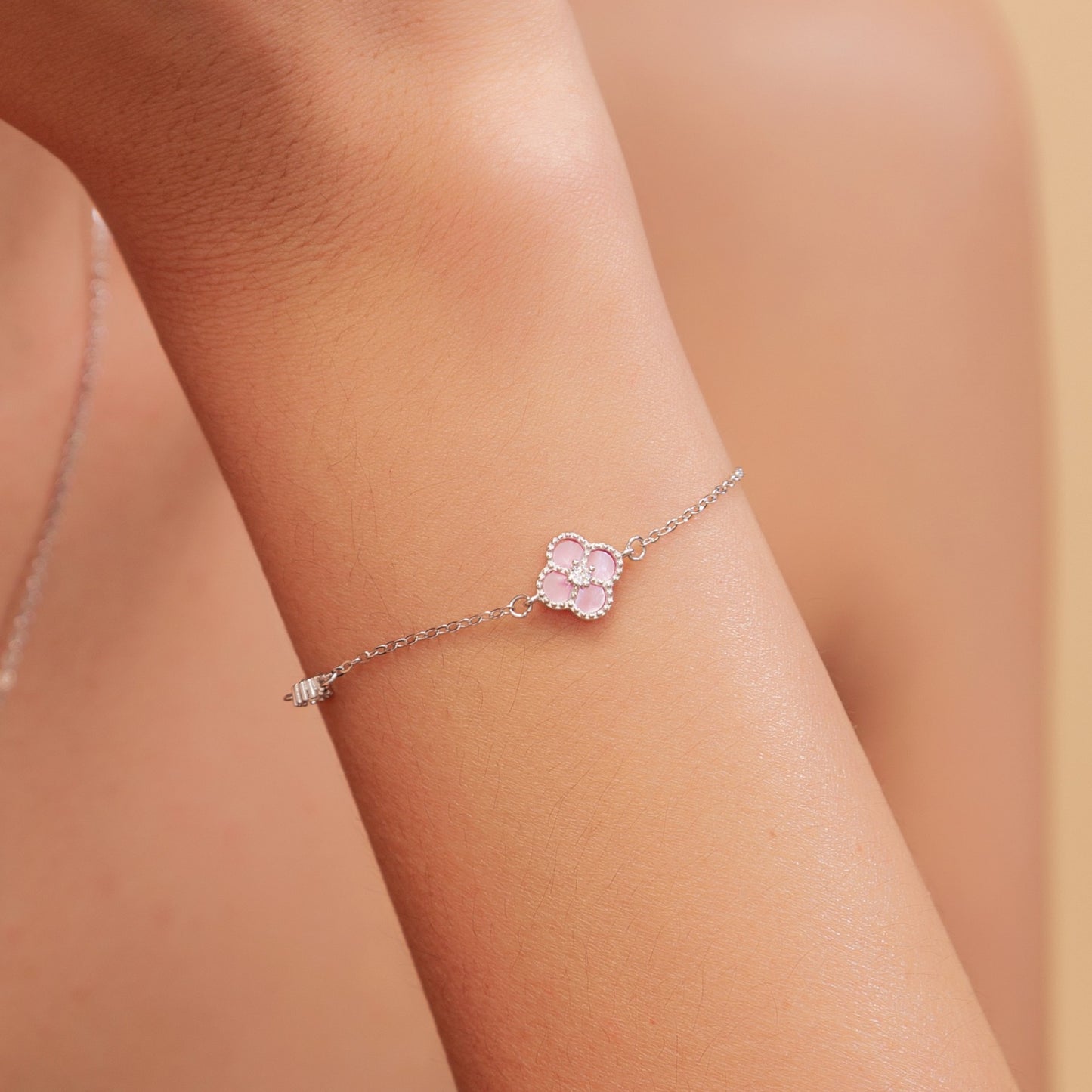 Pink Clover Bracelet