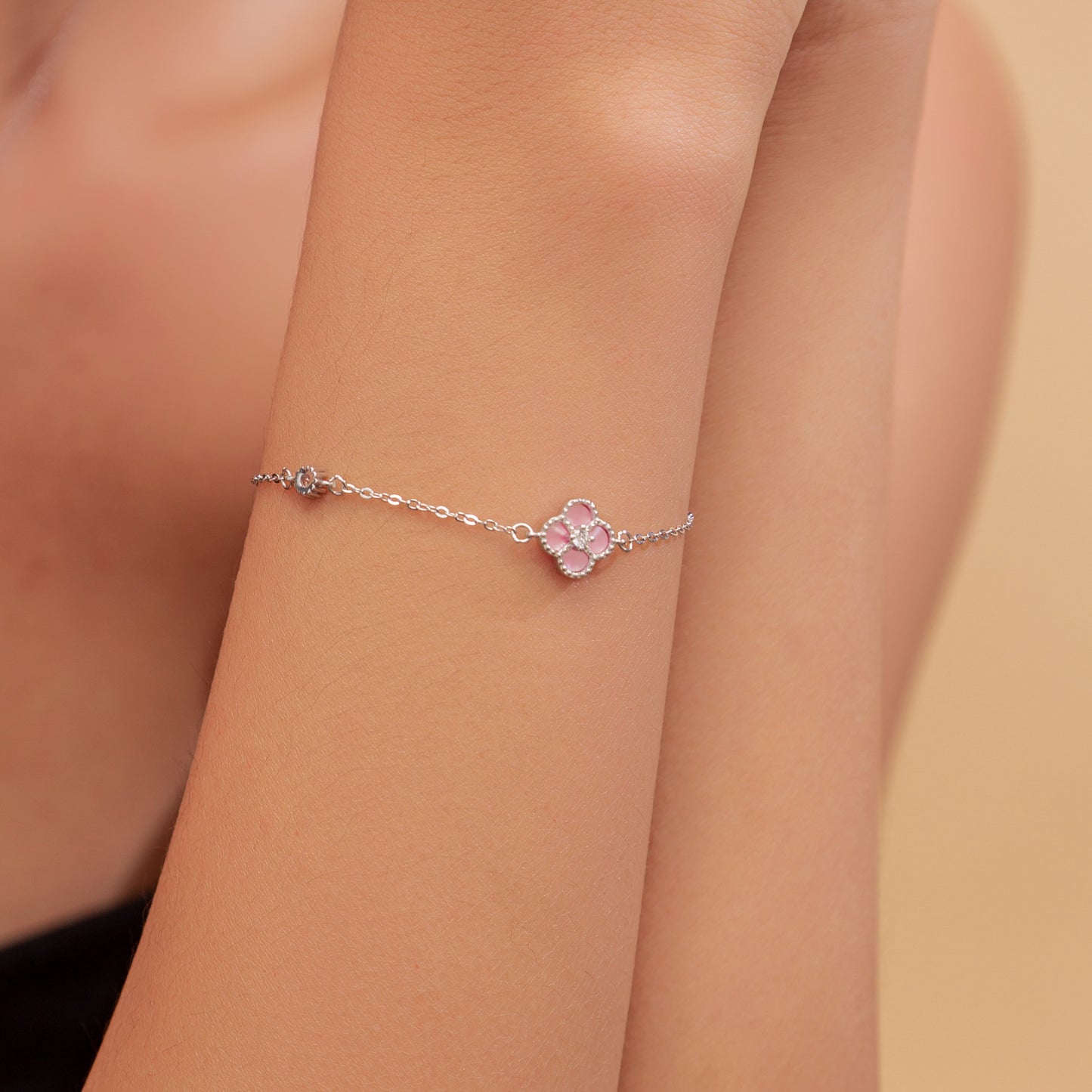 Pink Clover Bracelet