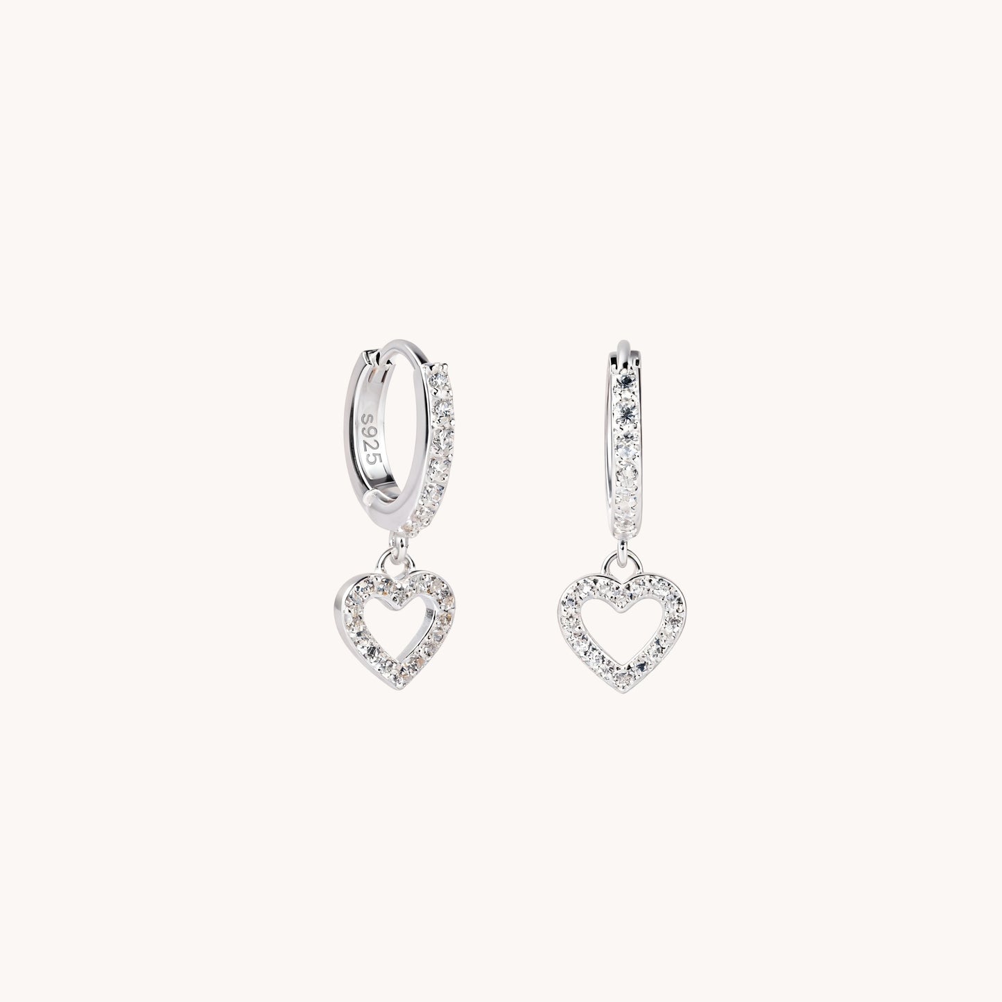 Heart Charm Huggie Earrings