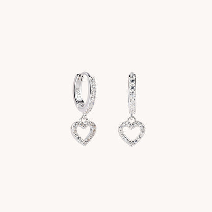 Heart Charm Huggie Earrings