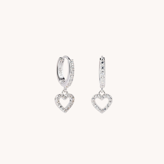 Heart Charm Huggie Earrings