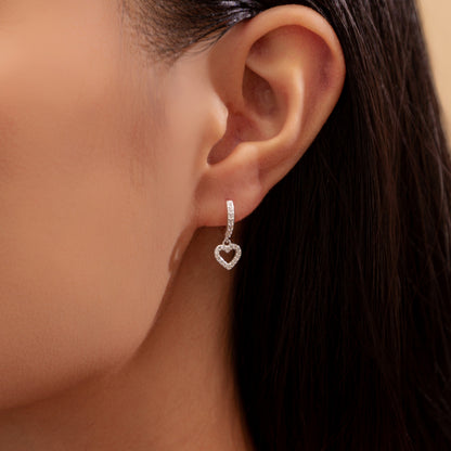 Heart Charm Huggie Earrings