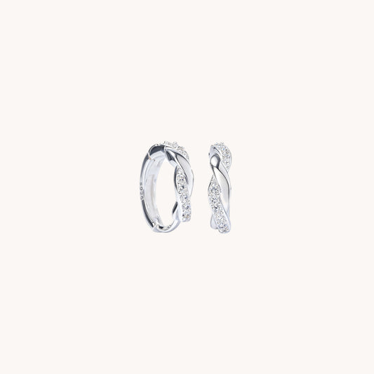 Twisted Huggie Hoop Earrings