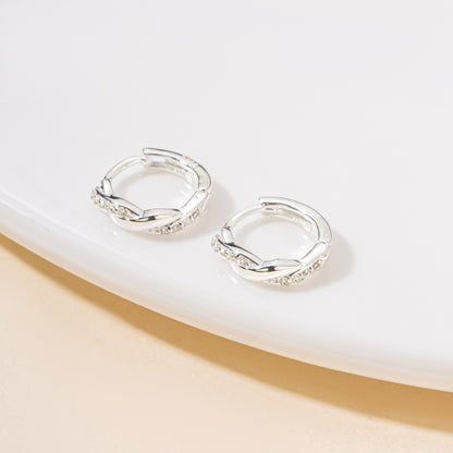 Twisted Huggie Hoop Earrings