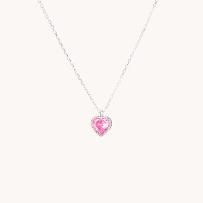 Pink Heart Pendant Necklace