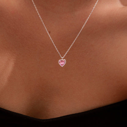 Pink Heart Pendant Necklace