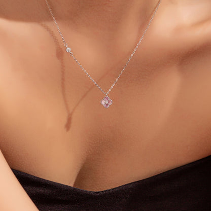 Pink Mother of Pearl Clover Necklace