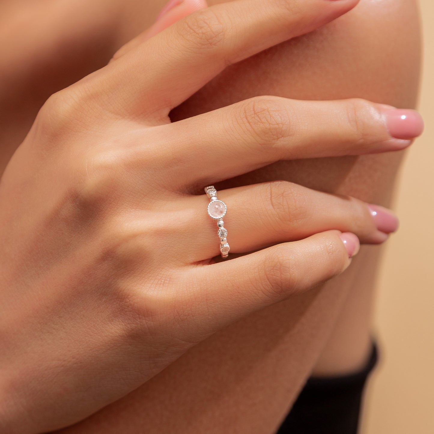 Rose Quartz Open Ring